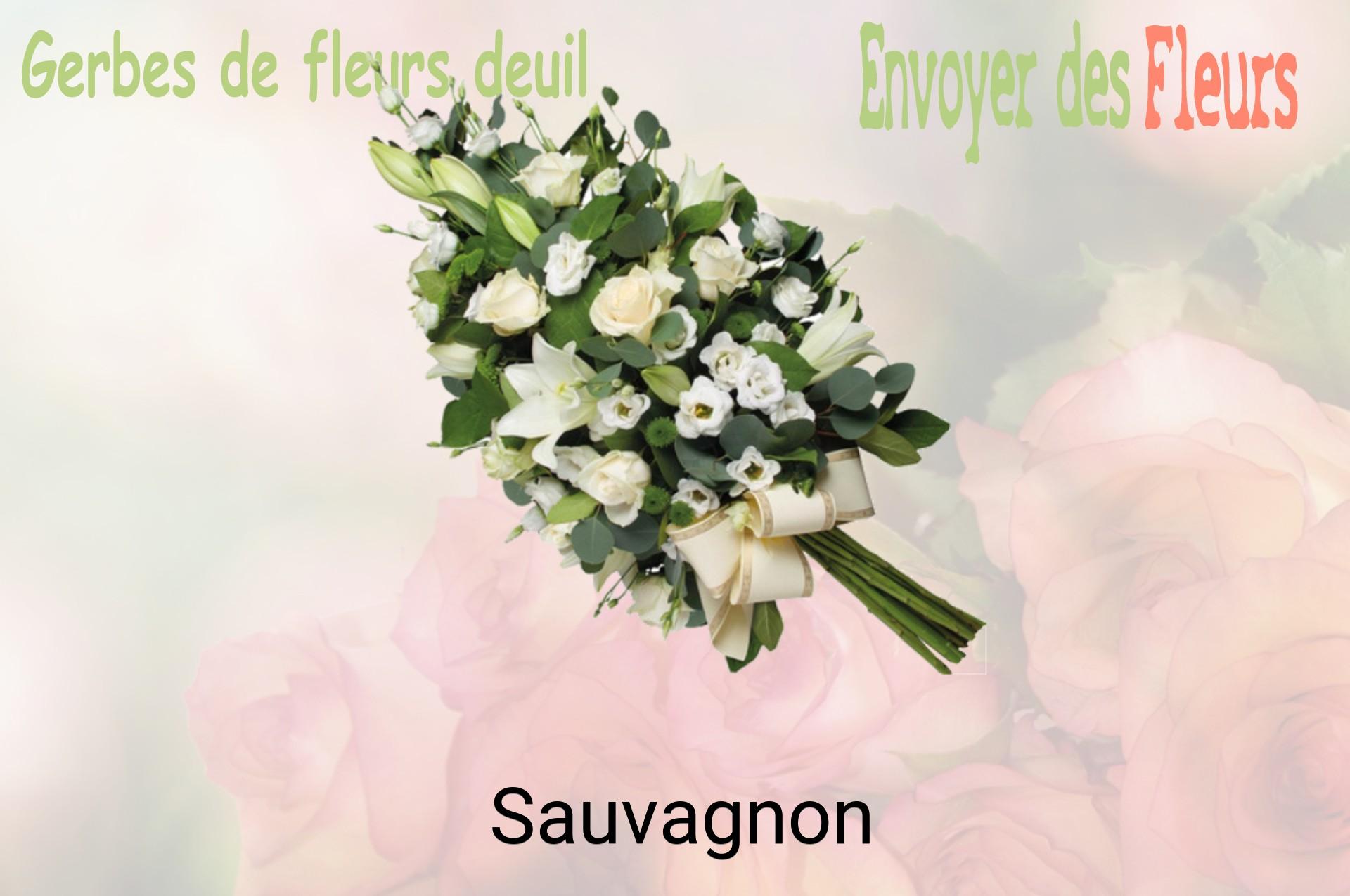 Gerbe de fleurs de deuil livrée à Sauvagnon